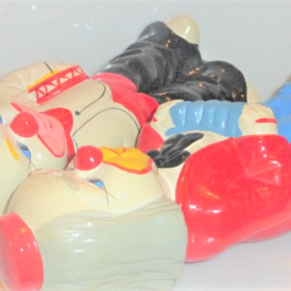 Pair of Vintage CLOWN BANKS Ceramic Clown Vintage Bank Clown Bank Piggy Bank Cir - Picture 3 of 6